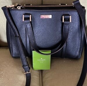 Kate Spade Two Way Black Safiano Satchel Bag
